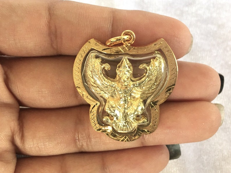 Garuda Thai Amulet Gold Pendant with Cover Bird of Power Block Etsy
