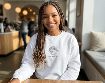 Copy Moon Joy Crewneck Sweatshirt | Artemis Mission Space Gift | Minimalist Moon Sweatshirt