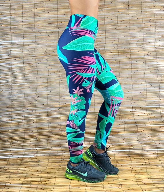 palm tree workout leggings