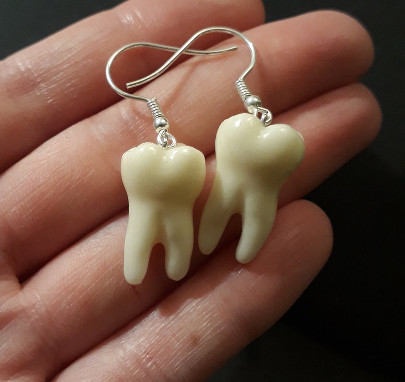 MADE TO ORDER Glow in the Dark Tooth Earrings Creepy Etsy
