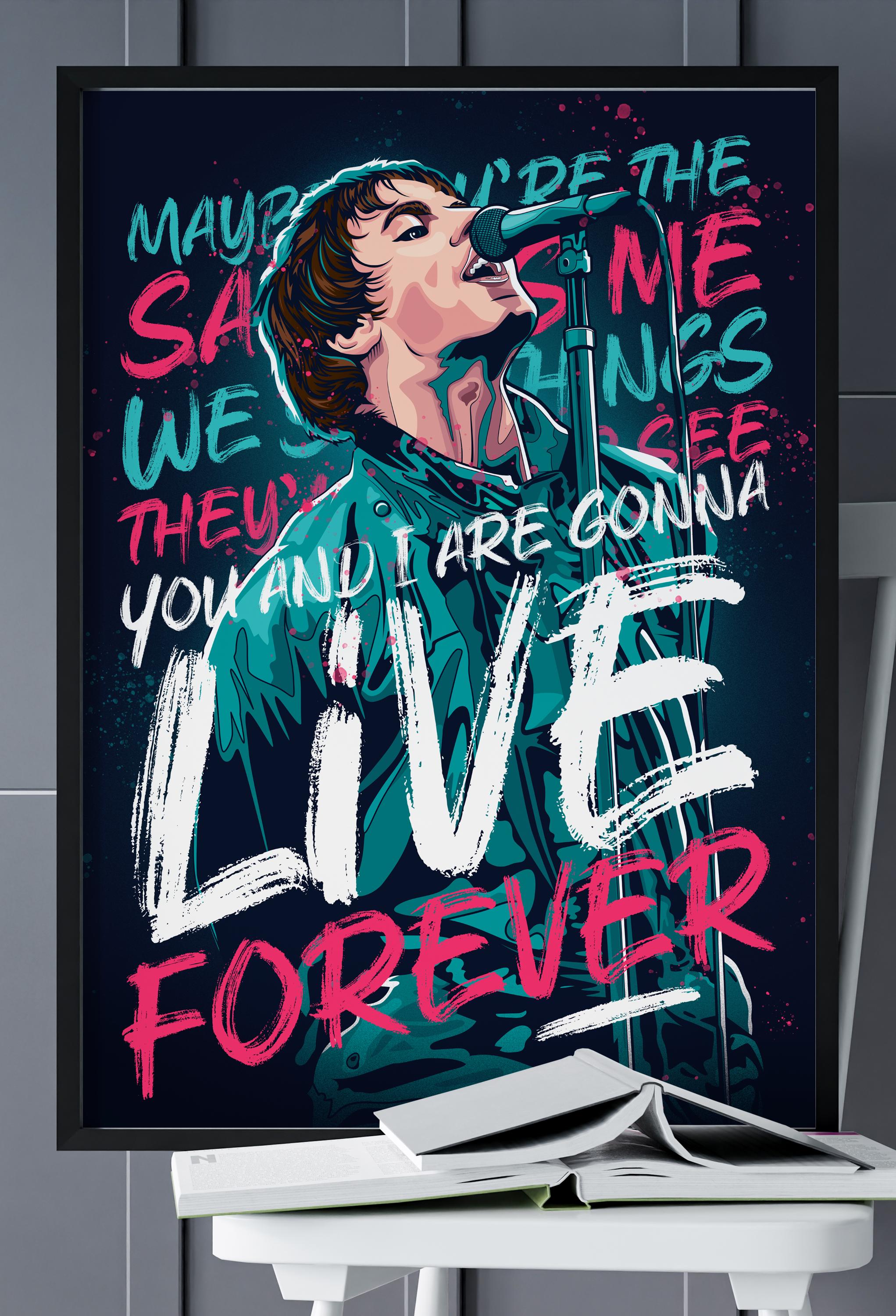 Live Forever, Liam Gallagher, Oasis Poster Print - Etsy