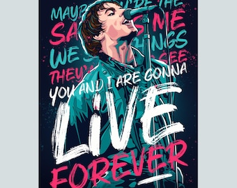 Rare vintage 1994 Oasis 'Live Forever' poster - Etsy 日本