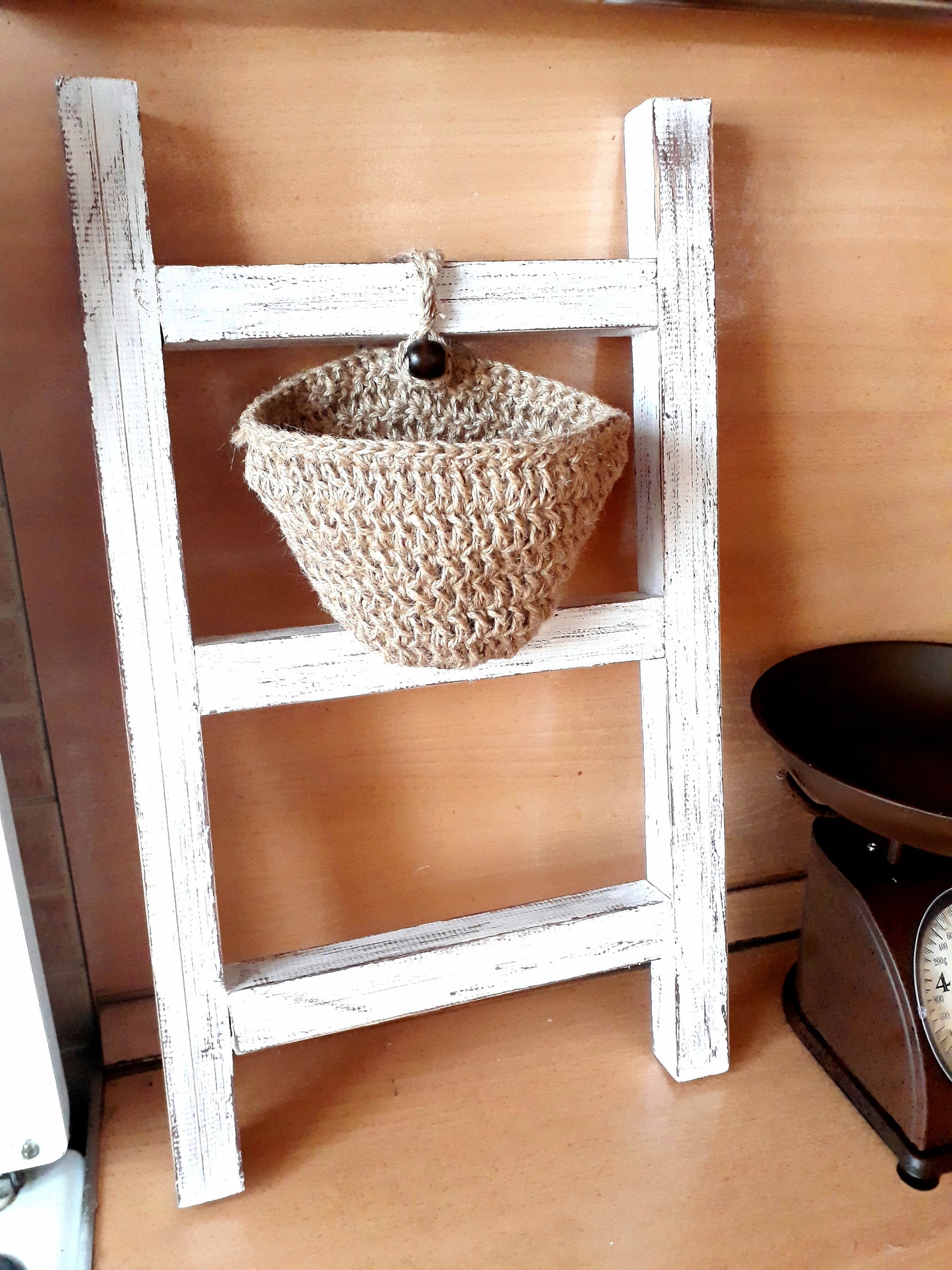 TEA TOWEL LADDER Kitchen towel rack Vintage Wood decorative Etsy