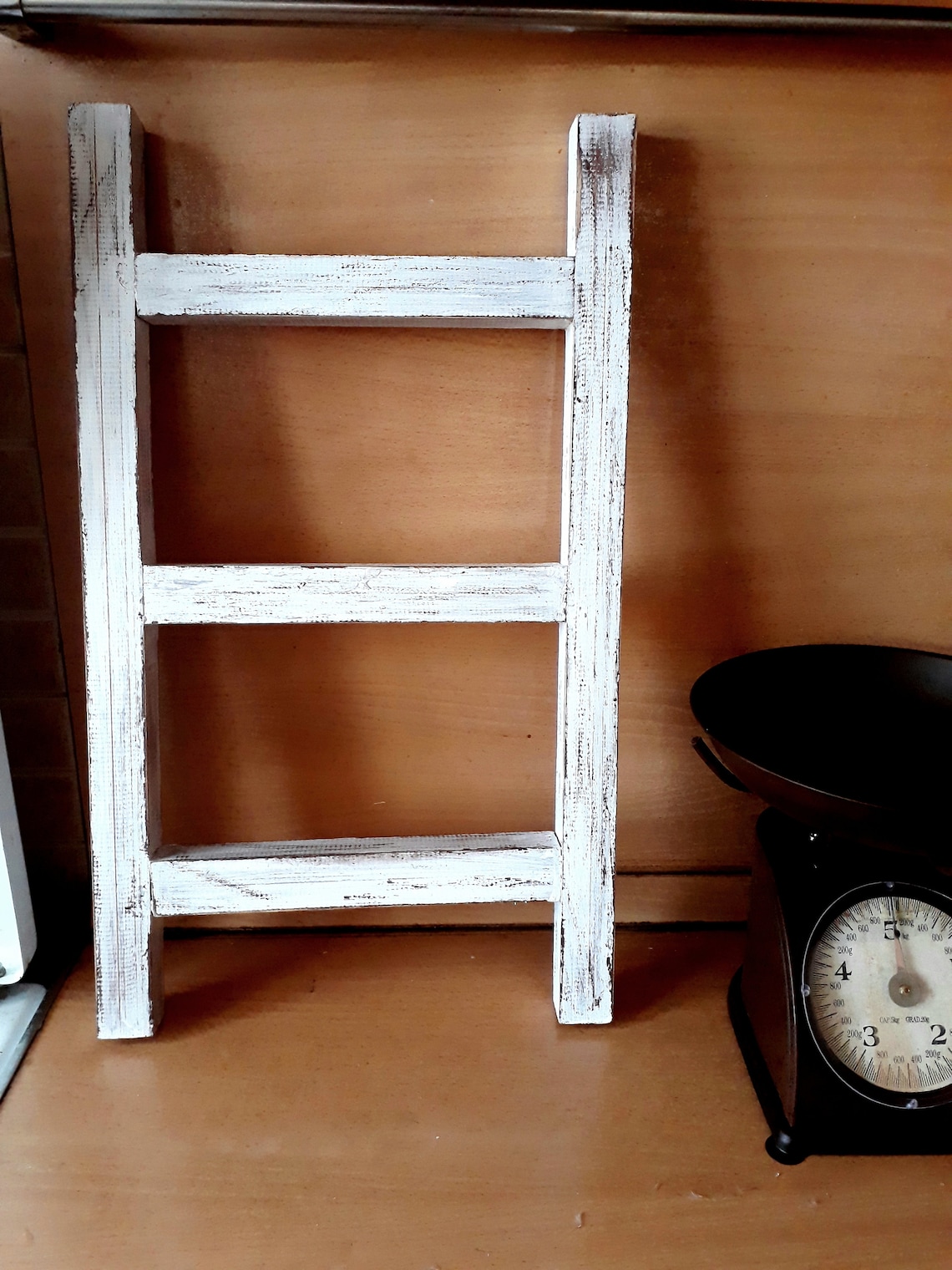TEA TOWEL LADDER Kitchen towel rack Vintage Wood decorative Etsy