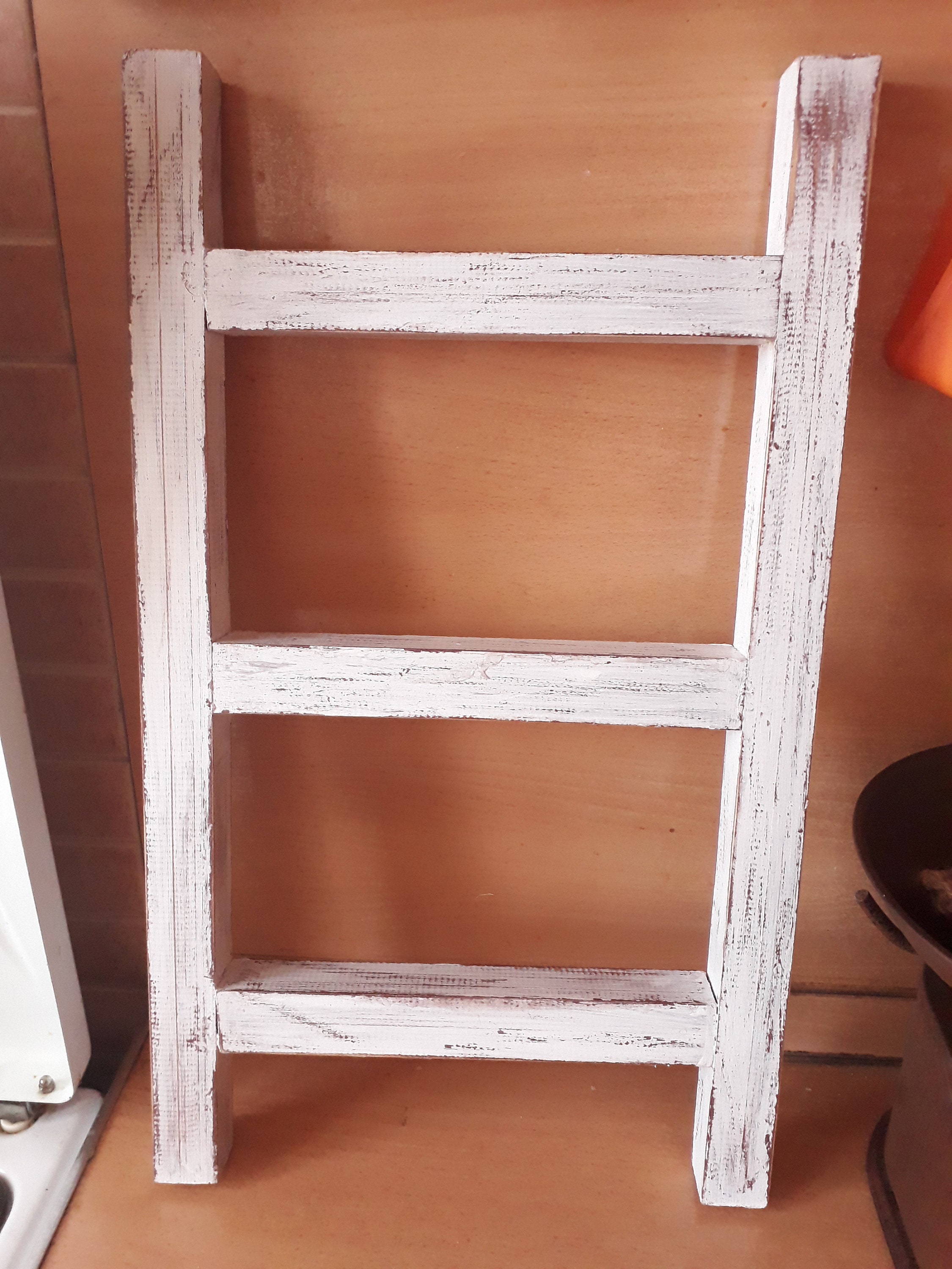 TEA TOWEL LADDER Kitchen towel rack Vintage Wood decorative Etsy