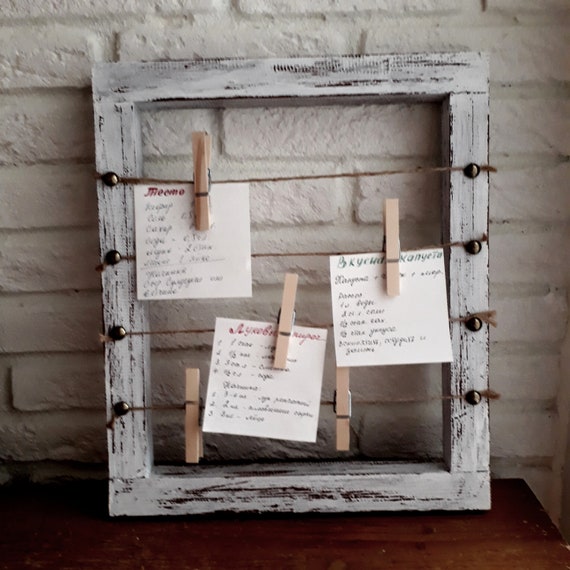 Wood Decorative Frame With Clothespins rustic Clothespin Etsy