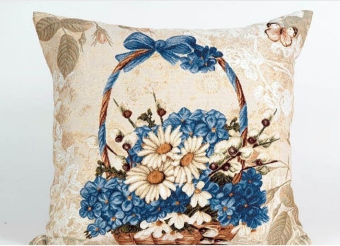 Tapestry pillow throw covers 18x18 French provence pillow Etsy