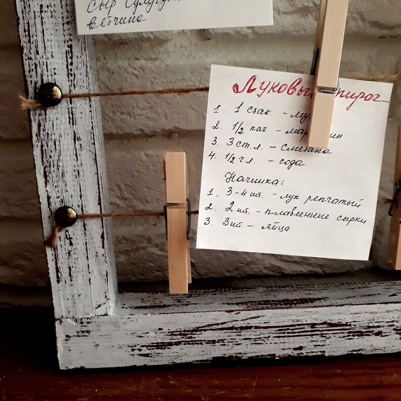 Wood Decorative Frame With Clothespins rustic Clothespin Etsy