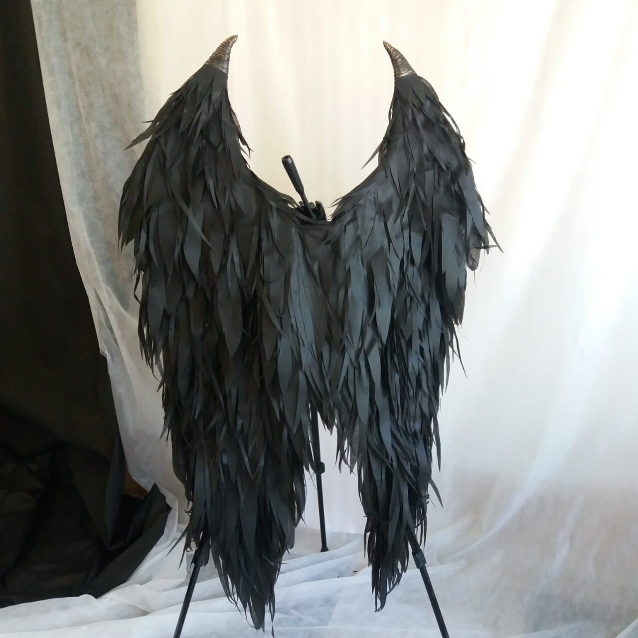 Black angel wings carnival costume Family photoshoot ideas Etsy