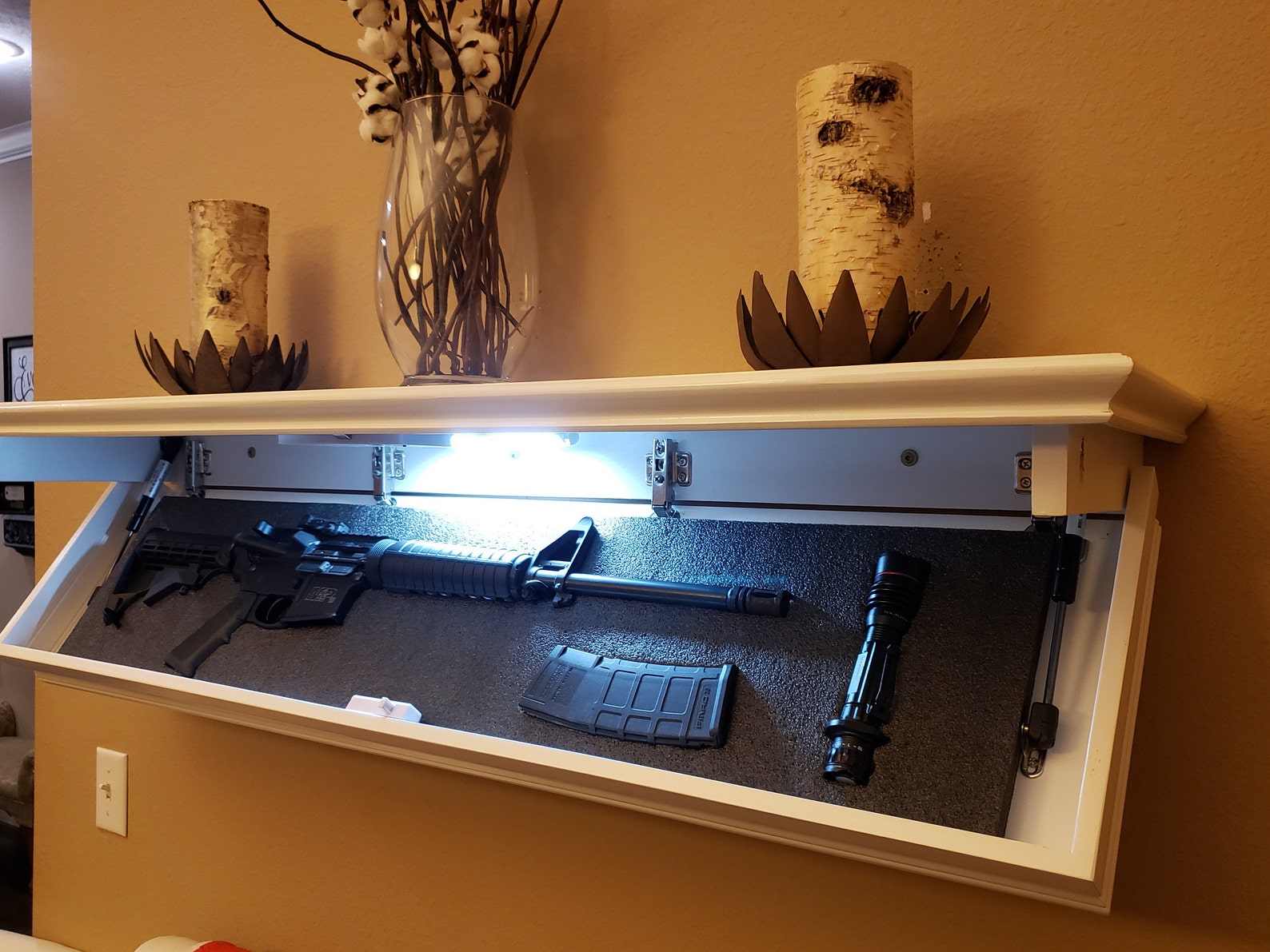 Hidden gun fingerprint lock concealment shelf Etsy