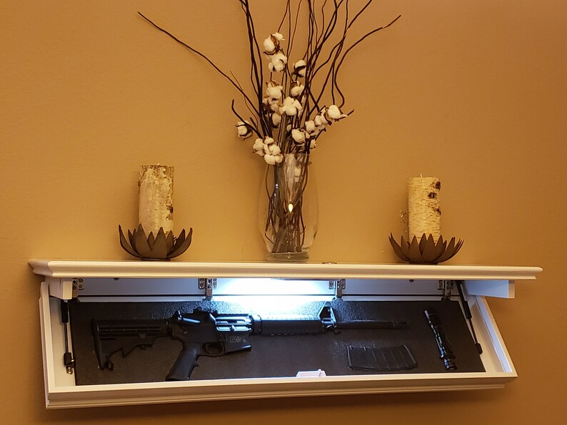 Hidden gun fingerprint lock concealment shelf Etsy