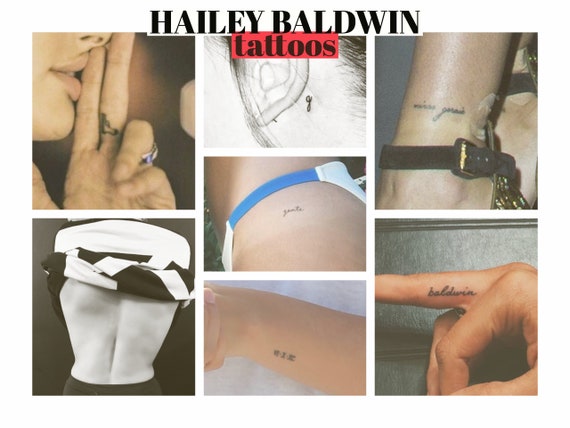 Hailey Baldwin Bieber Tiny Tattoos Feminine Temporary Tattoo Set Dainty Minimalist Tattoos Small Fake Tattoos Girly Flash Tattoos