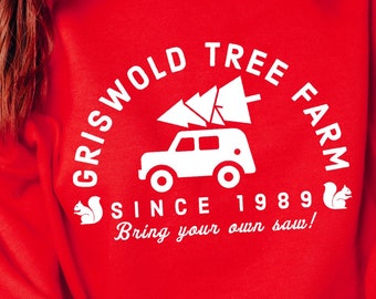 Christmas Tree Farm Sweatshirt: Retro Holiday Car Graphic