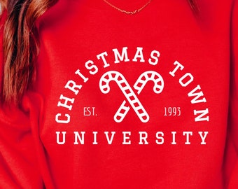 Christmas Town University Sweatshirt: Preppy Holiday Crewneck