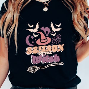 Halloween Shirt, Season of the Witch T-Shirt, Premium Cotton Unisex Crewneck Tee for Spooky Season, Halloween Party or Gift