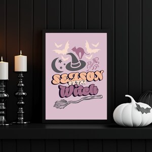 Halloween Printable Art, Season of the Witch, Witchy Art, Digital Art Print, Halloween Wall Art, Halloween Decor