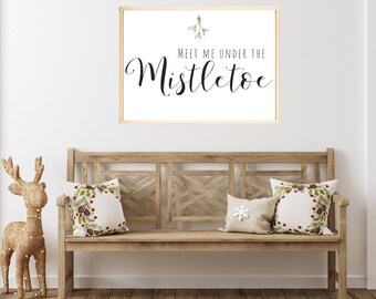 Mistletoe Christmas Printable Art: Holiday Wall Decor (Digital Download)