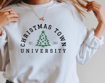 Weihnachtsstadt-Hochzeits-Sweatshirt: Preppy Urlaub Rundhalsausschnitt