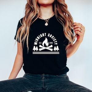 90&#39;s Retro Shirt, Are You Afraid of the Dark, Midnight Society T-Shirt, Camping Shirt, Unisex crewneck T-shirt, Halloween Shirt