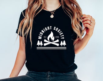 Midnight Society T-Shirt: 90s Retro Camping Shirt