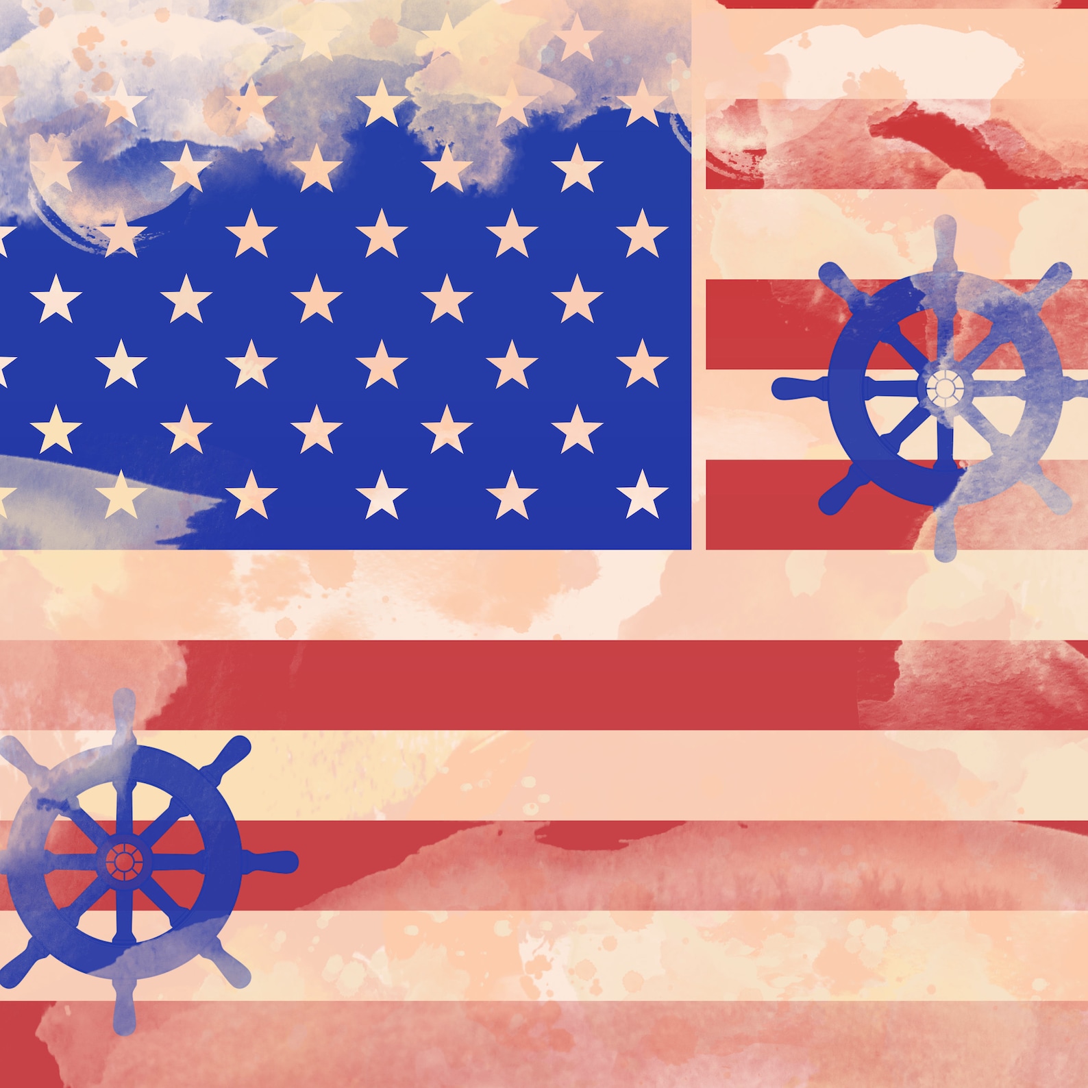 Ship Wheel and USA Flag Custom Design Belt Bag Party Gifts 4th July