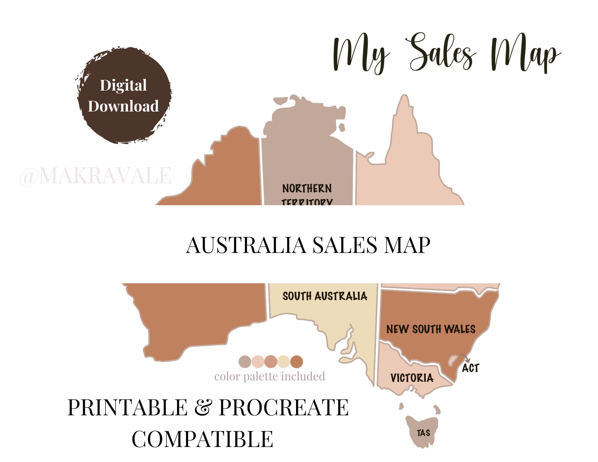 Printable Sales Map - Etsy