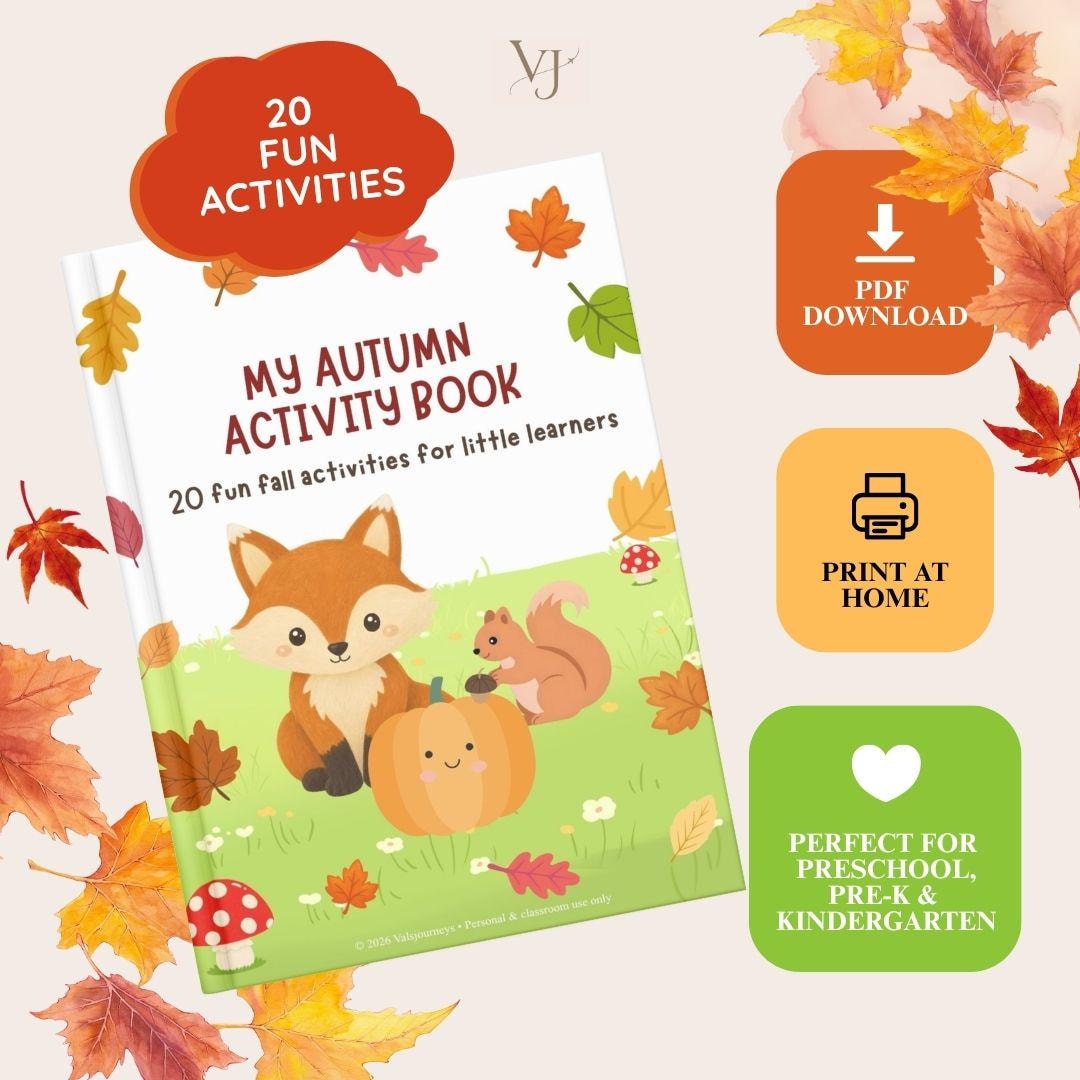 Fall Worksheets for Preschool & Kindergarten | 20 Printable Autumn ...