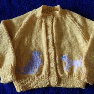 NEW Hand knitted cardigan with dogs image 2