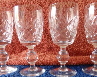 Luxion Crystal ball stemmed glasses x 4