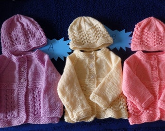 Set Matinée Neonato Lavorato A Mano Taglia Prematuro Maglia Multicolore