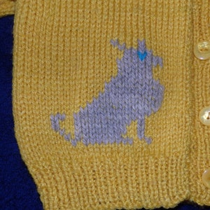 NEW Hand knitted cardigan with dogs image 4