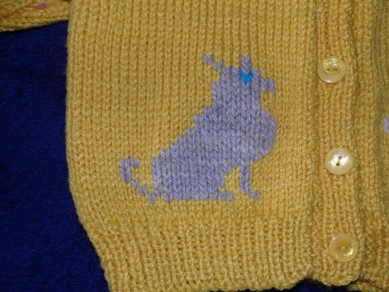 NEW Hand knitted cardigan with dogs image 4