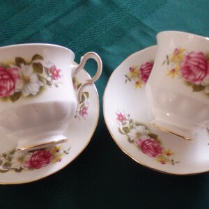 2 trios Queen Anne vintage, Modèle 8539 Roses
