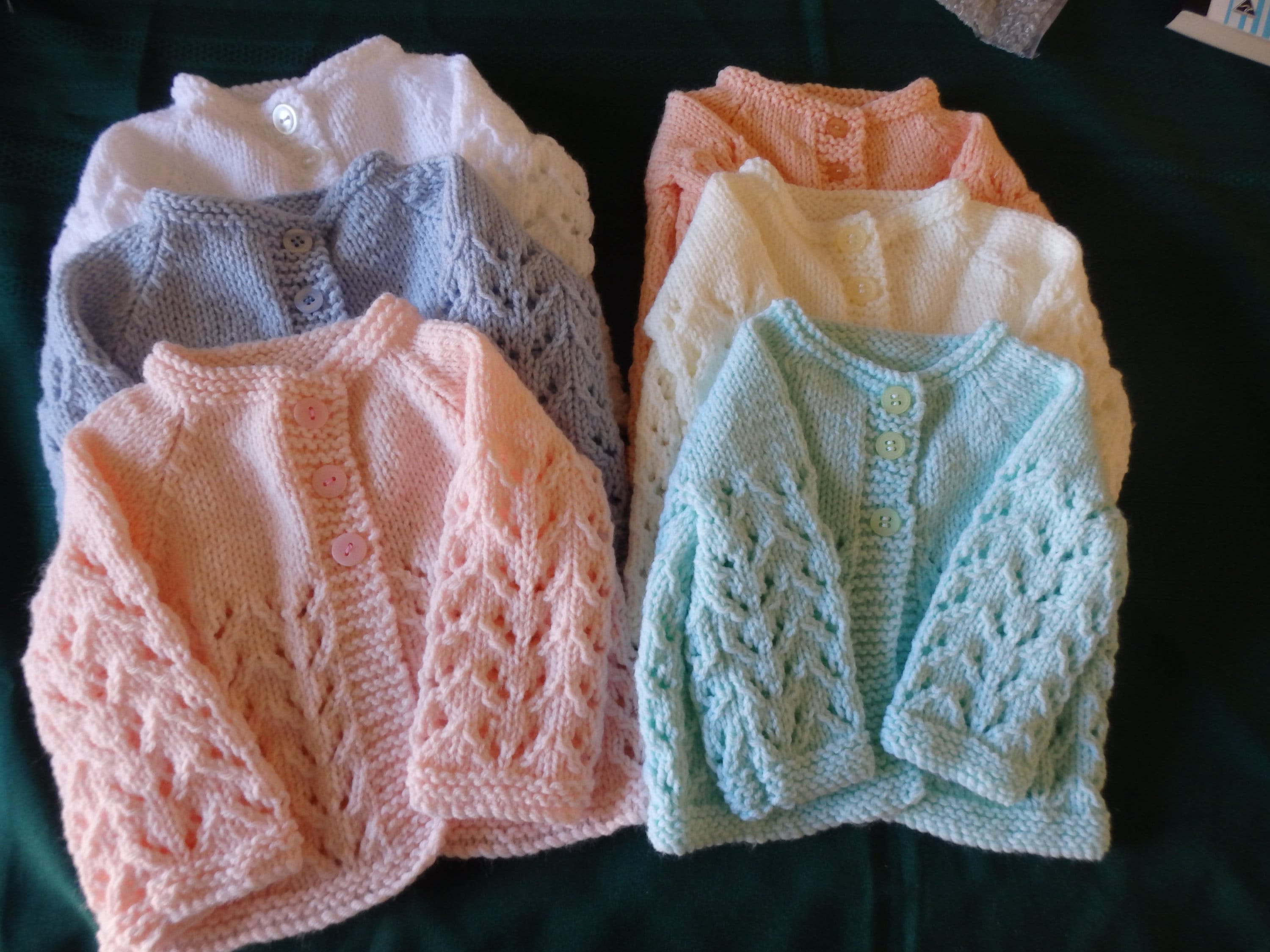 NEW - hand knitted baby matinee jacket - available in your choice of colour