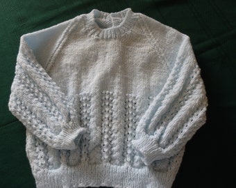 NEW - Hand knitted jumper - green size 2 - one only