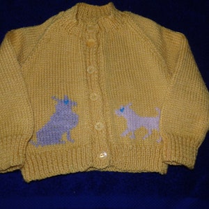 NEW Hand knitted cardigan with dogs image 5