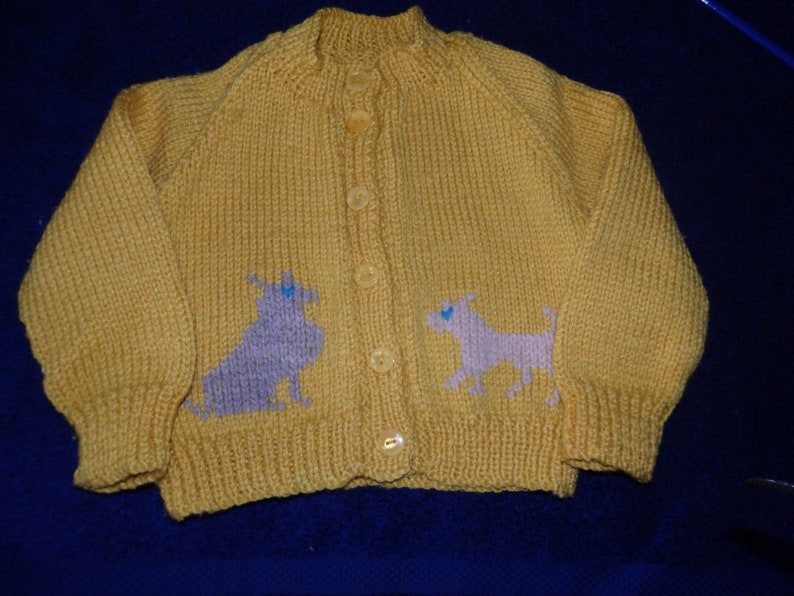 NEW Hand knitted cardigan with dogs image 5