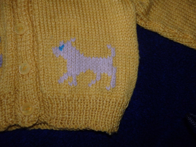 NEW Hand knitted cardigan with dogs image 3