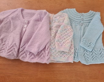 ONE OFF Special, New Hand knitted baby matinee jackets, different colours,