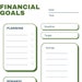 Financial Goals Tracker - Green Printable PDF Download - Etsy