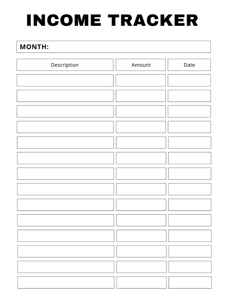 Financial Goals Tracker - Black Font Printable PDF Download - Etsy