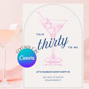 Dirty Thirty Party Invitation- Editable in Canva