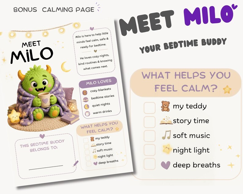 Bedtime Routine Color Bedtime Routine Cards for Kids | Calm Down Printable | Visual Schedule ...