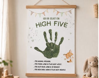 Poster Kinderzimmer | Mutmachposter Kinder mit Handabdruck | personalisierbar | A4 Printable zum Ausdrucken