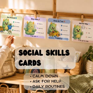 Life Skills Cards for Kids | Daily Routine & Emotional Skills | Printable Montessori Inspired | Ages 4–7