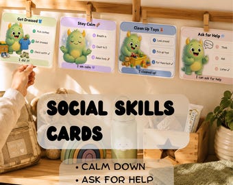 Life Skills Cards for Kids | Daily Routine & Emotional Skills | Printable Montessori Inspired | Ages 4-7