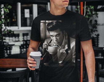 Celebrities and Coffee T-Shirt - Coffee with the King 2, Coffee Lover, Novelty Gift, Celebrities, T-Shirt, Coffee, Elvis, Elvis Shirt
