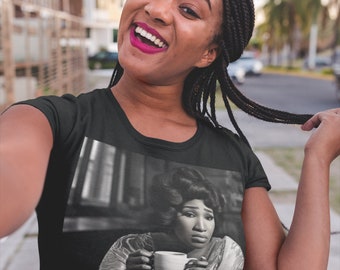 Celebrity Coffee T-Shirt - Coffee Lover, Novelty Gift, Celebrities, T-Shirt, Coffee, Aretha