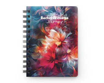 Diario floral personalizado / Cuaderno espiral con nombre personalizado / Regalo con estampado floral