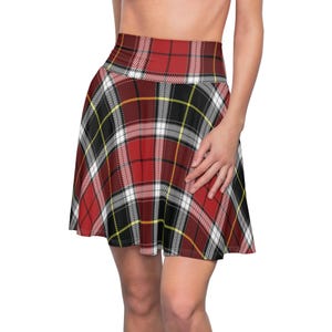 Red and Black Checkered Skater Skirt, Plaid Skater Skirt, Rockabilly Skirt, Retro Skater Skirt, Alternative Fashion, High Waist Skirt